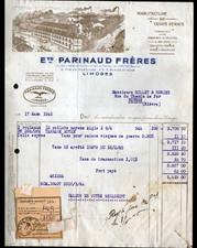 LIMOGES (87) USINE TANNERIE / COLLETS & CUIRS vernis "PARINAUD Fréres" en 1945