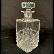 Carafe à whisky en cristal taillé, bouchon octogonal