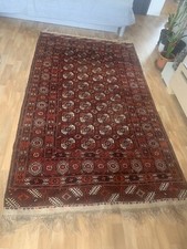 Tapis d'orient Boukara Rouge 225 X 128 cm Noué Main Laine