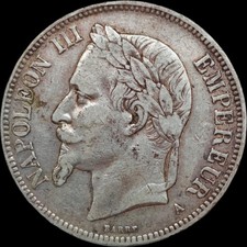 NAPOLÉON III 5 FRANCS 1870 A