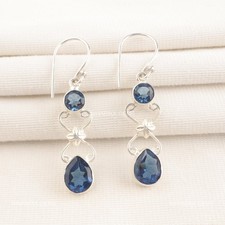 Poire Naturel Topaze Bleu