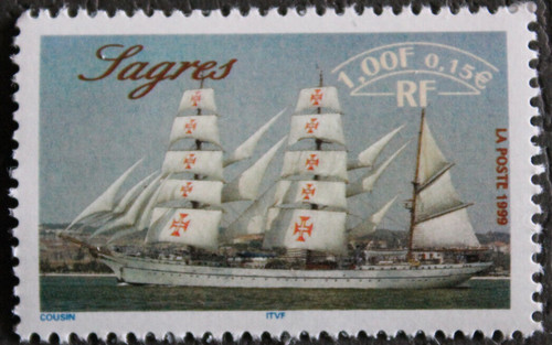 Timbre france voilier - -,
