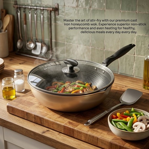 Wok fonte 28cm avec - wok, jante