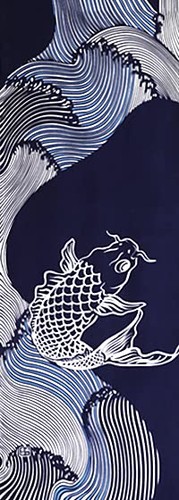 Tapisserie coton bleu - , marine