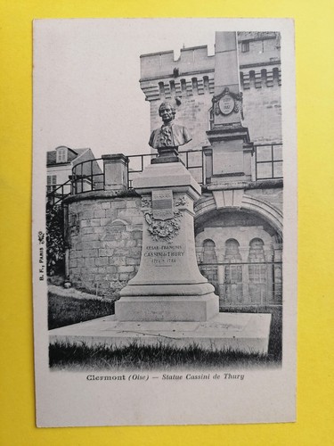 Cpa clermont oise statue buste - clermont,