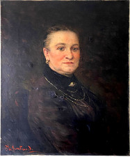 Ancien Tableau HST Portrait Femme aux Bijoux Ecole Française 19ème - A Restaurer