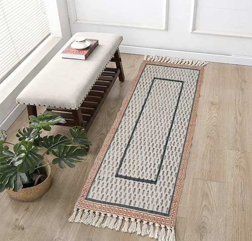 Tapis dhurrie coton - tapis, en