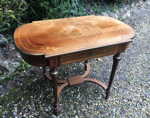 Ancienne table marqueterie - table,
