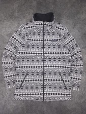 Polaire Patagonia Synchilla motif aztec blanc noir full zip vintage taille L 
