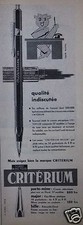 PUBLICITÉ 1958 CRITERIUM