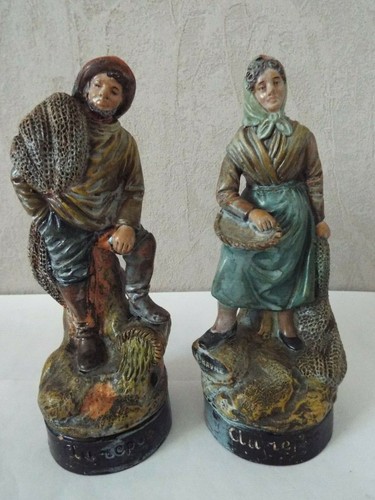 Paire figurines repos - "au, "