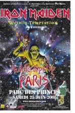 FLYER - IRON MAIDEN : EN CONCERT LIVE A PARIS ( FRANCE ) 2005 / MINI AFFICHE