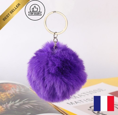 Porte clé bijoux sac pompon - clé,