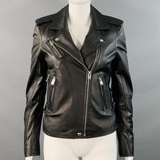 Veste De Motard En Cuir D'Agneau Noir IRO 2022 Taille 0