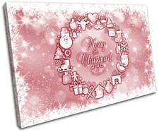 Christmas Decoration Wall Canvas ART Print XMAS Picture Gift Bokeh 13 Red Christ