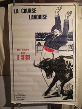 AFFICHE   ANCIENNE  TAUROMACHIE LANDAISE 