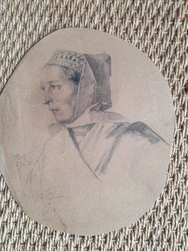 Dessin ancien portrait - dessin,