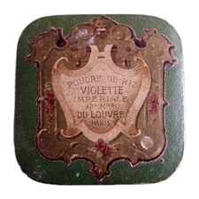 Boîte à poudre ancienne Violette Impériale des Grands magasins du Louvre