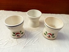 3 coquetiers bobine porcelaine ou faience ancienne