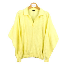 Angelo Greco Pull Jaune homme taille 50 léger manches longues Italy vintage