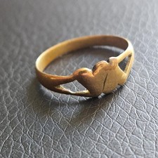 Bague deux cœurs liés inversés fabrication artisanale ? laiton T54