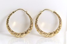 333 – 8kt or Jaune Creolen Femmes Boucles D'Oreilles Vintage, LONGUEUR: