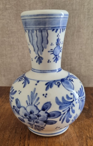 Vase delft bleu signé - vase, peint