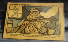 CPA St-PIERRE ET MIQUELON : PÊCHEUR - publicité PHOSPHATINE FALIÈRE.