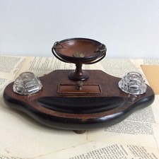 Ancien Encrier En Bois XIXème