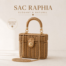 Sac Raphia Femme Rigide