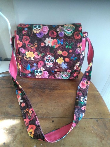 Sac besace velours tête - besace, "