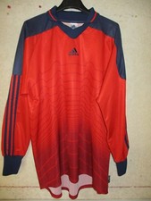 Maillot goal porté n°1 ADIDAS rouge shirt trikot camiseta gardien de but L