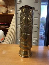 Douille Obus 105 Sculptée  Craonne 25 Mai 1917 WW1 Chemin Des Dames 14-18