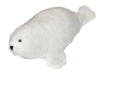 Ancienne peluche phoque blanc Jemini 40 cm Vintage