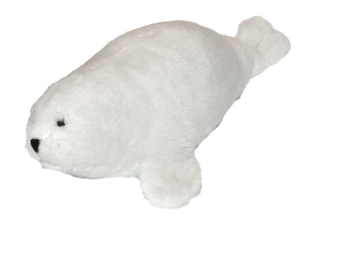Ancienne peluche phoque blanc
