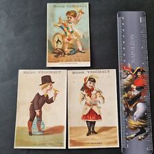3 Chromos Anciens Verchaly Jouets Oiseau Serin XIXè Scrap 19thC