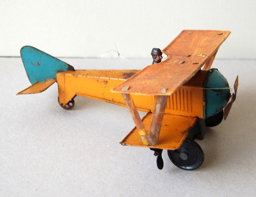 Rare avion biplan tôle l - biplan, j.m.l