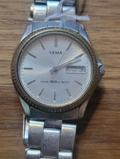 Yema Quartz Jour Et Date Montre Bracelet Water 100M Resist  Pile À Changer P2731