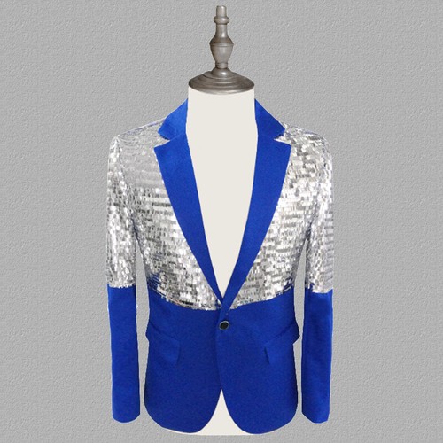 Hommes blazer haut sequin - sequin, cran