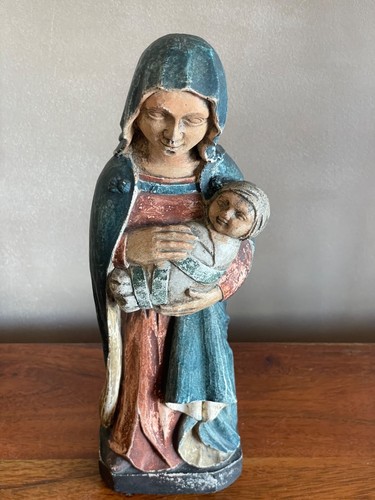 Statue vierge enfant - statue, à