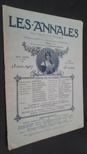 REVUE ILLUSTREE LES ANNALES 13 OCTOBRE 1907 N°1268 POLITIQUES ET LITTERAIRES 