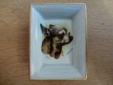 Petit Vide Poche Cendrier CHIHUAHUA Porcelaine Sérigraphie MISENCEN Vintage