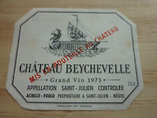 etiquette vin Chateau Beychevelle 1973 saint Julien wine label wein etikett