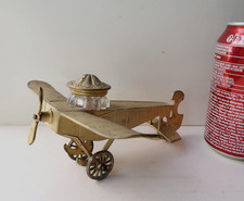 Rare Encrier en Bronze Avion