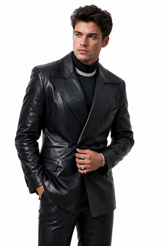Blazer élégant cuir - blazer,