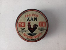 Ancienne boite métal ZAN réglisse Cachou /Vintage avec le Coq !!!
