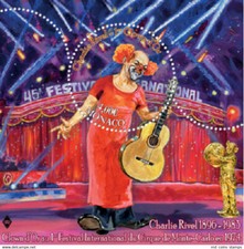 monaco 2021 125 year CLOWN GOLD 1974 CHARLIE RIVEL 1896 1983 circus cirque ms1v