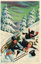 PC CHIMNEY SWEEPER HAPPY NEW YEAR (a73783)