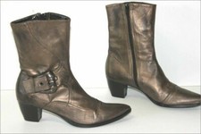 SAN MARINA Bottines Pointues Cuir Bronze T 36 TTBE