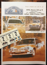 DECAL 1. 43 - OPEL MANTA 400 "Euro" - FREQUELINI - # 2 RALLYE 1000 PISTES 1984